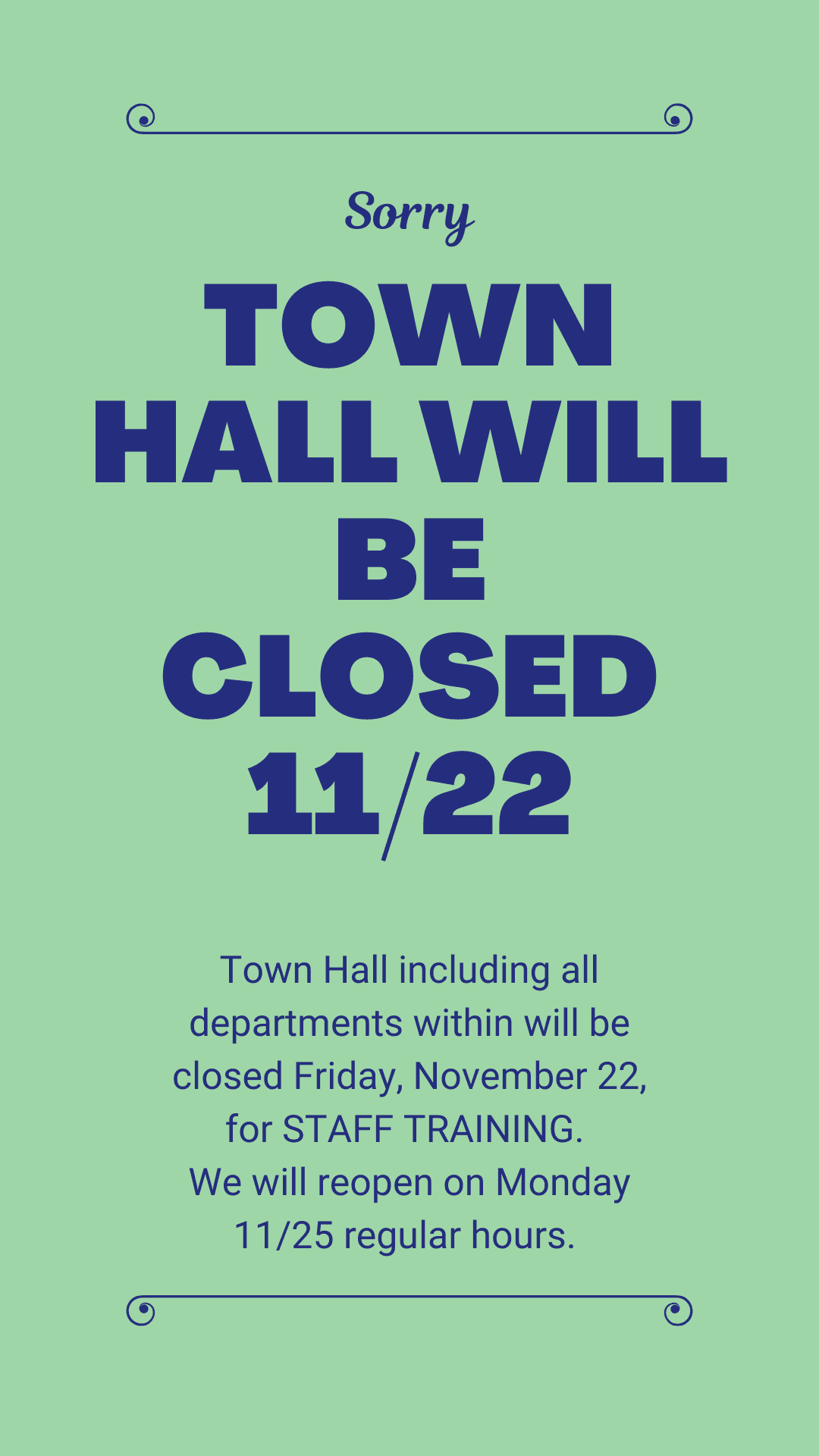 Town Hall Closed 1122 (1)