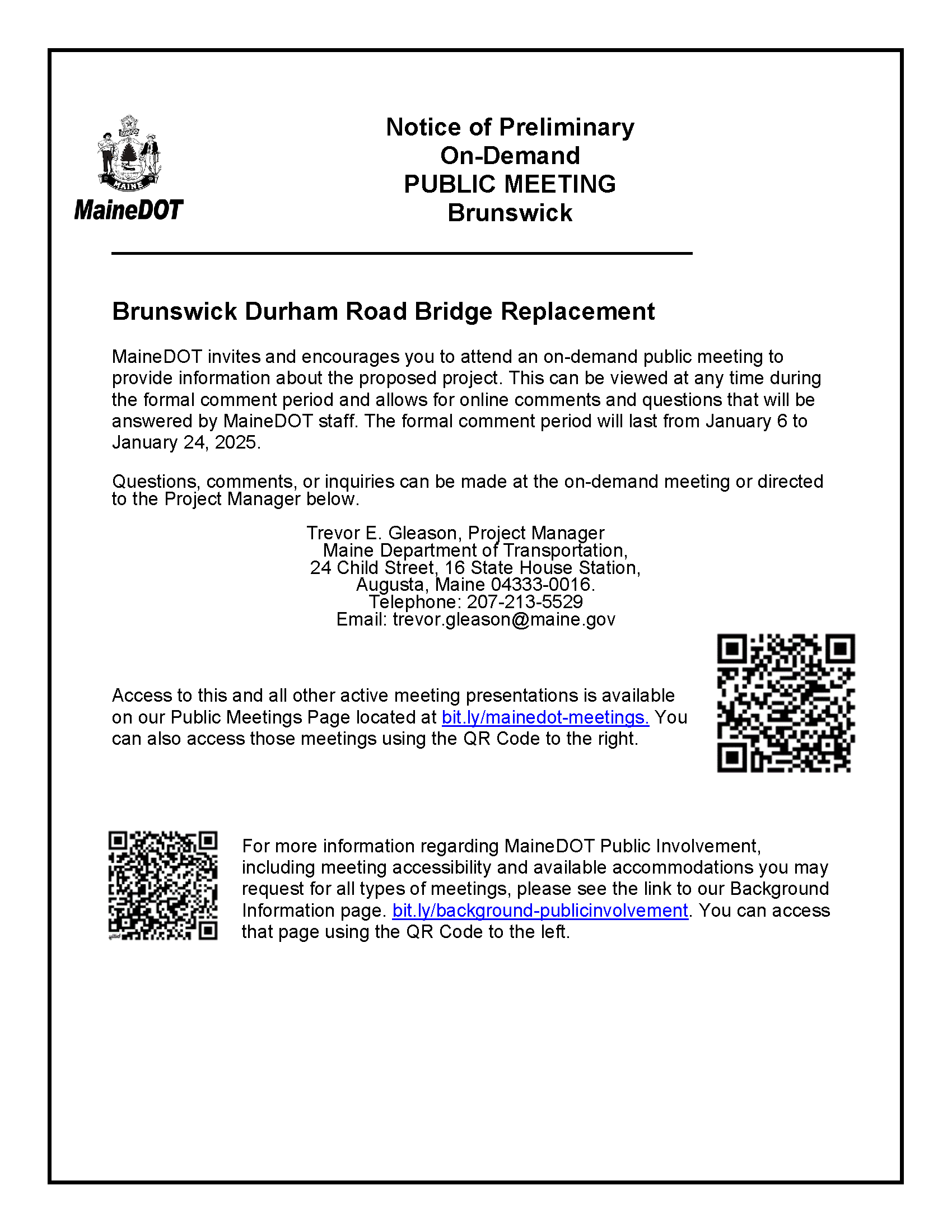 Brunswick Preliminary Public Meeting