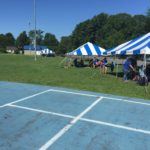 Blue and White Tents